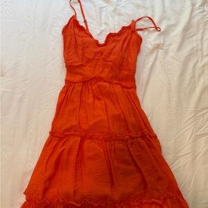 Francesca's Collections Strapless Orange Dress